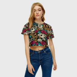 Женская футболка Crop-top 3D A pattern for a hipster - фото 2