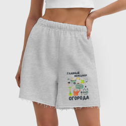 Женские шорты oversize футер хлопок Главный менеджер огорода - фото 2