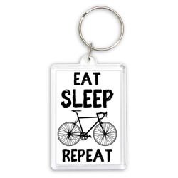 Брелок прямоугольный 35*50 Eat sleep bike repeat