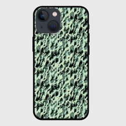 Чехол для iPhone 13 mini Пятнистый паттерн приглушенный зелёный