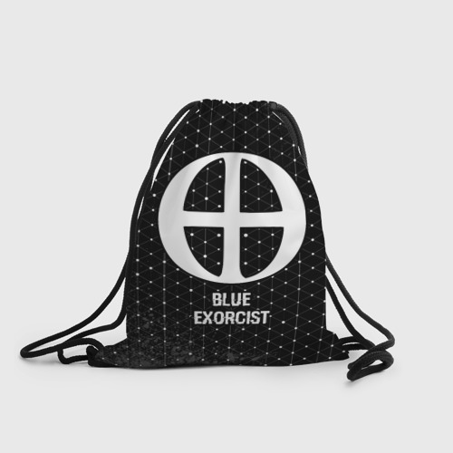 Рюкзак-мешок 3D Blue Exorcist glitch на темном фоне