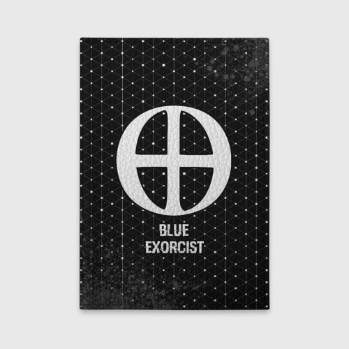 Обложка для автодокументов Blue Exorcist glitch на темном фоне