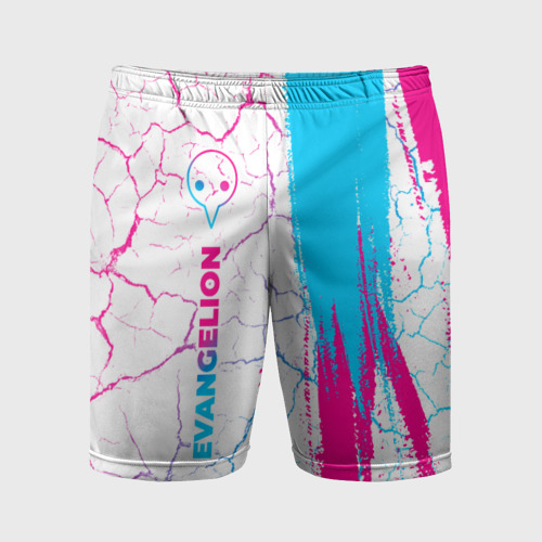 Мужские шорты спортивные Evangelion neon gradient style: по-вертикали, цвет 3D печать