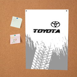 Постер Toyota speed на светлом фоне со следами шин: символ сверху - фото 2