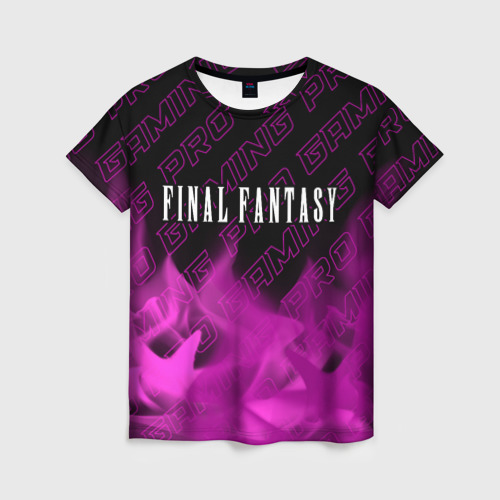 Женская футболка 3D с принтом Final Fantasy pro gaming: символ сверху, вид спереди #2