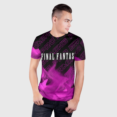 Мужская футболка 3D Slim с принтом Final Fantasy pro gaming: символ сверху, фото на моделе #1