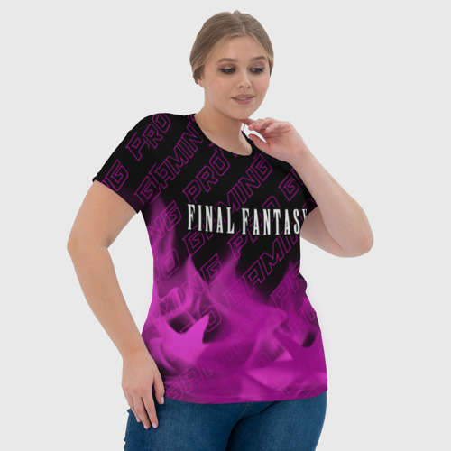 Женская футболка 3D с принтом Final Fantasy pro gaming: символ сверху, фото #4