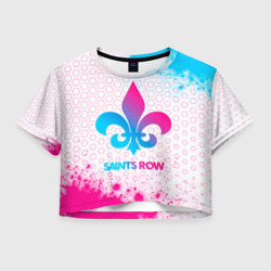 Женская футболка Crop-top 3D Saints Row neon gradient style