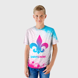 Детская футболка 3D Saints Row neon gradient style - фото 2