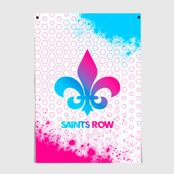 Постер Saints Row neon gradient style