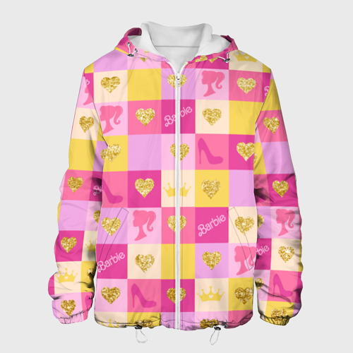 Мужская куртка 3D Барби: желтые и розовые квадраты паттерн, цвет 3D печать