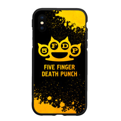 Чехол для iPhone XS Max матовый Five Finger Death Punch - gold gradient