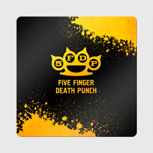 Магнит виниловый Квадрат Five Finger Death Punch - gold gradient