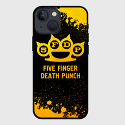 Чехол для iPhone 13 mini Five Finger Death Punch - gold gradient