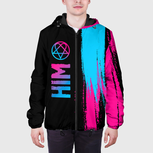 Мужская куртка 3D HIM - neon gradient: по-вертикали, цвет 3D печать - фото 4