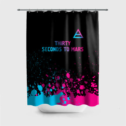 Штора 3D для ванной Thirty Seconds to Mars - neon gradient: символ сверху