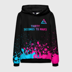 Мужская толстовка 3D Thirty Seconds to Mars - neon gradient: символ сверху