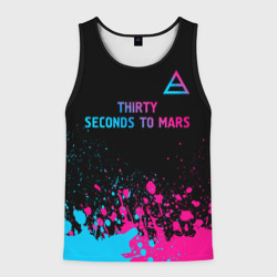 Мужская майка 3D Thirty Seconds to Mars - neon gradient: символ сверху