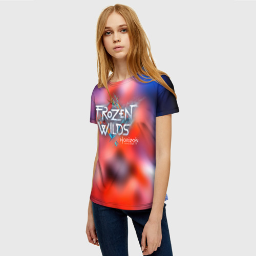 Женская футболка 3D с принтом Guerrilla Games Horizon, фото на моделе #1