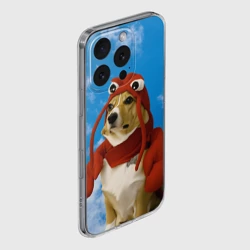 Чехол для iPhone 16 Pro Max силиконовый с защитой камеры Забавная собака лобстер мем - фото 2