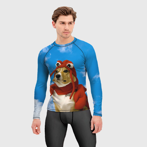 Мужской рашгард 3D Забавная собака лобстер мем, цвет 3D печать - фото 3