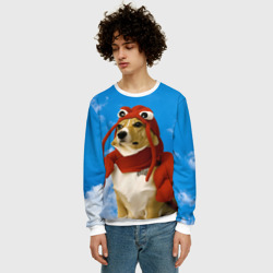 Мужской свитшот 3D Забавная собака лобстер мем - фото 2