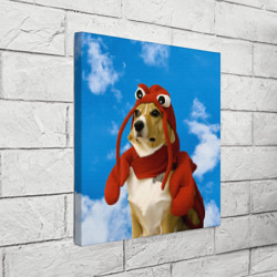 Холст квадратный Забавная собака лобстер мем - фото 2