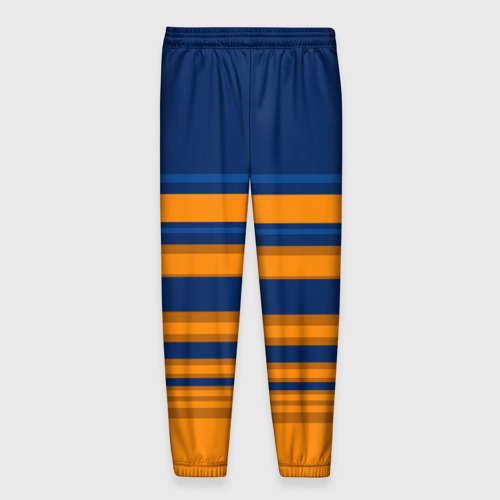 Мужские брюки 3D Желто-синий полосатый узор, цвет 3D печать - фото 2