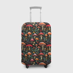 Чехол для чемодана 3D Сказочные грибы мухоморы паттерн