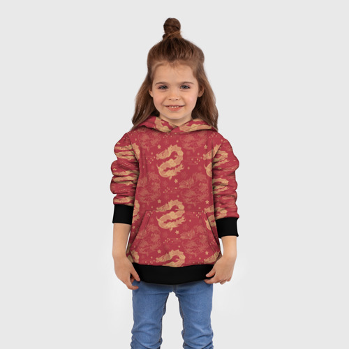 Детская толстовка 3D The chinese dragon pattern, цвет черный - фото 4