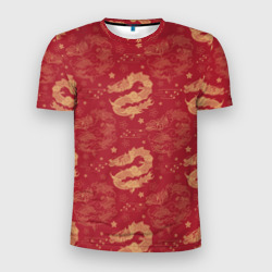 Мужская футболка 3D Slim The chinese dragon pattern