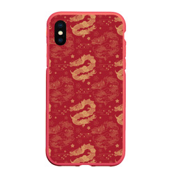 Чехол для iPhone XS Max матовый The chinese dragon pattern