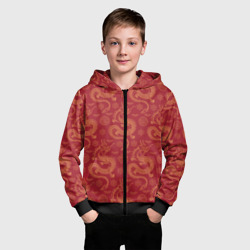 Детская толстовка 3D на молнии Dragon red pattern - фото 2