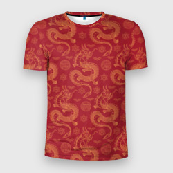 Мужская футболка 3D Slim Dragon red pattern