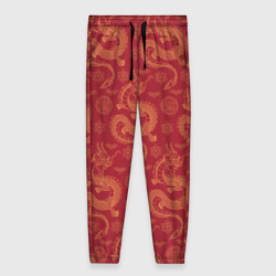 Женские брюки 3D Dragon red pattern