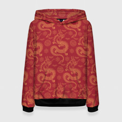 Женская толстовка 3D Dragon red pattern