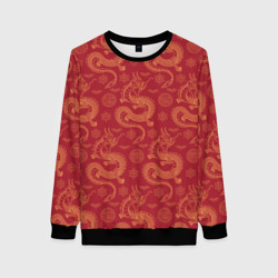 Женский свитшот 3D Dragon red pattern