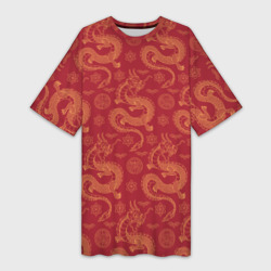 Платье-футболка 3D Dragon red pattern