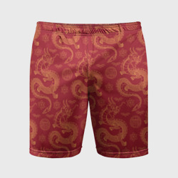 Мужские шорты спортивные Dragon red pattern