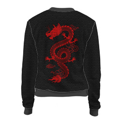 Женский бомбер 3D Chinese red dragon