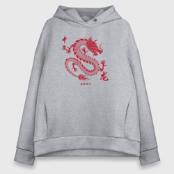 Женское худи Oversize хлопок Chinese symbol of the year dragon