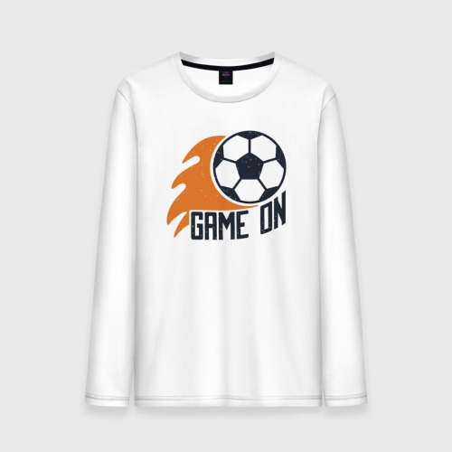 Мужской лонгслив хлопок Game on football, цвет белый