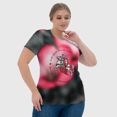 Женская футболка 3D с принтом Беларусь земля свободы, фото #4