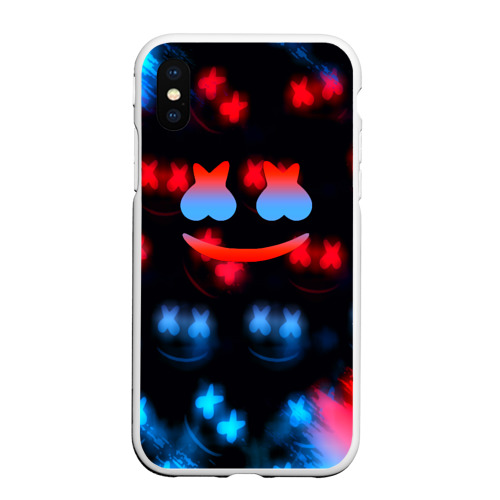 Чехол для iPhone XS Max матовый Marshmello skibidi dob dob, цвет белый