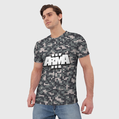 Мужская футболка 3D Арма 3 - хаки, цвет 3D печать - фото 3