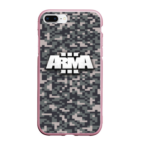 Чехол для iPhone 7Plus/8 Plus матовый Арма 3 - хаки, цвет розовый