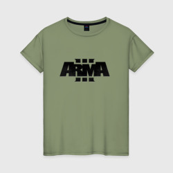 Женская футболка хлопок Арма 3 лого