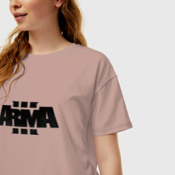 Женская футболка хлопок Oversize Арма 3 лого - фото 2