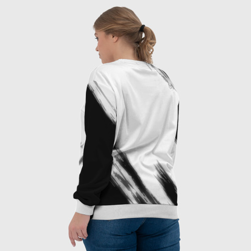 Женский свитшот 3D Russia sport черно белый, цвет 3D печать - фото 7