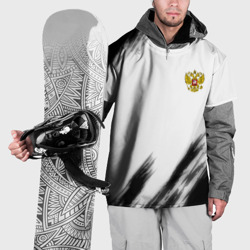 Накидка на куртку 3D Russia sport черно белый